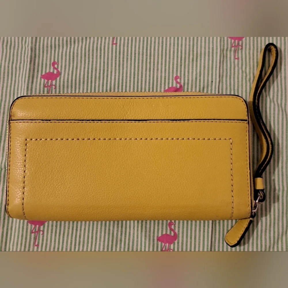 EUC Y2K Coach Neon Green Duo Zip Casual Everyday Wallet Wristlet Clutch
